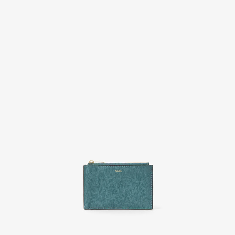 Card Holder 3CC with Zip - Bottle Green - Millepunte calf leather - Valextra - 4