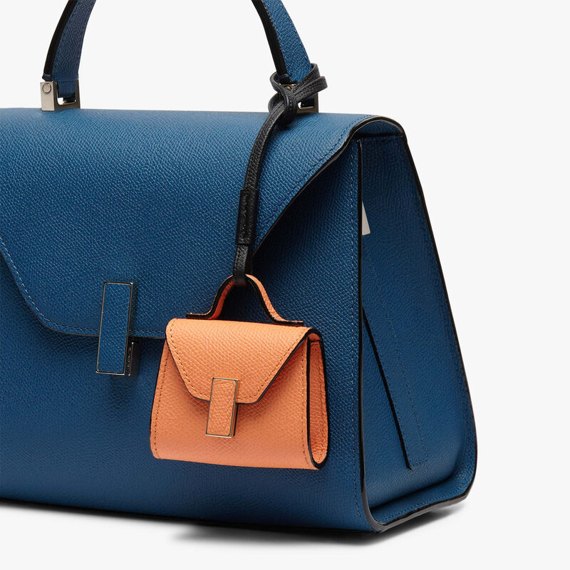 Iside Charm - Peach Orange/Black - Millepunte calf leather - Valextra - 2