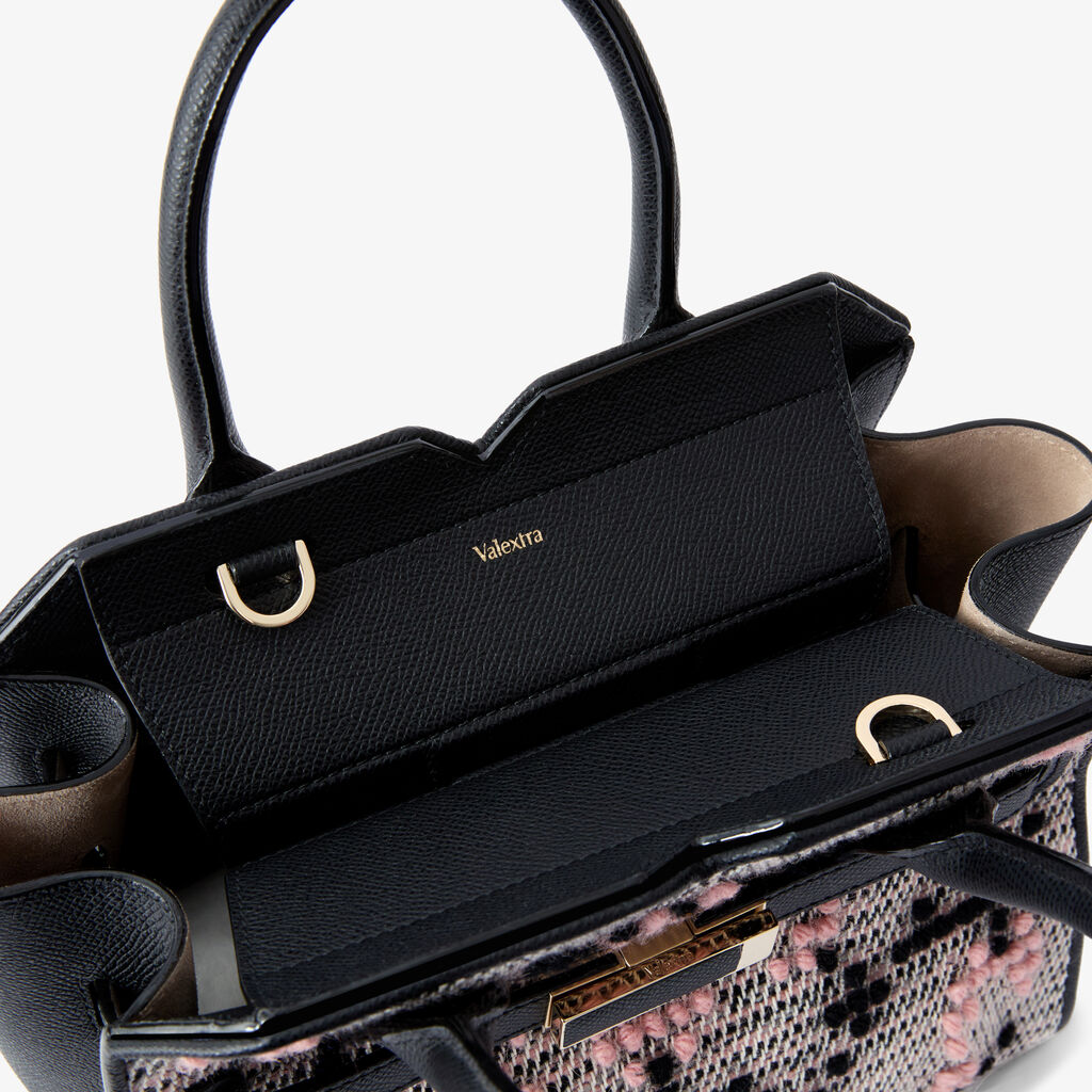 Milano Flower Pibiones Two Handles Mini Bag -  - Tessuto Pibiones Fiore/Vitello Millepunte Soft - Valextra - 3