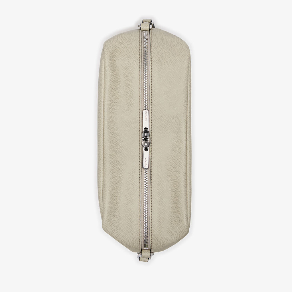 Origami Crossbody Medium Bag - Linen Grey - Vitello Millepunte Soft - Valextra - 3