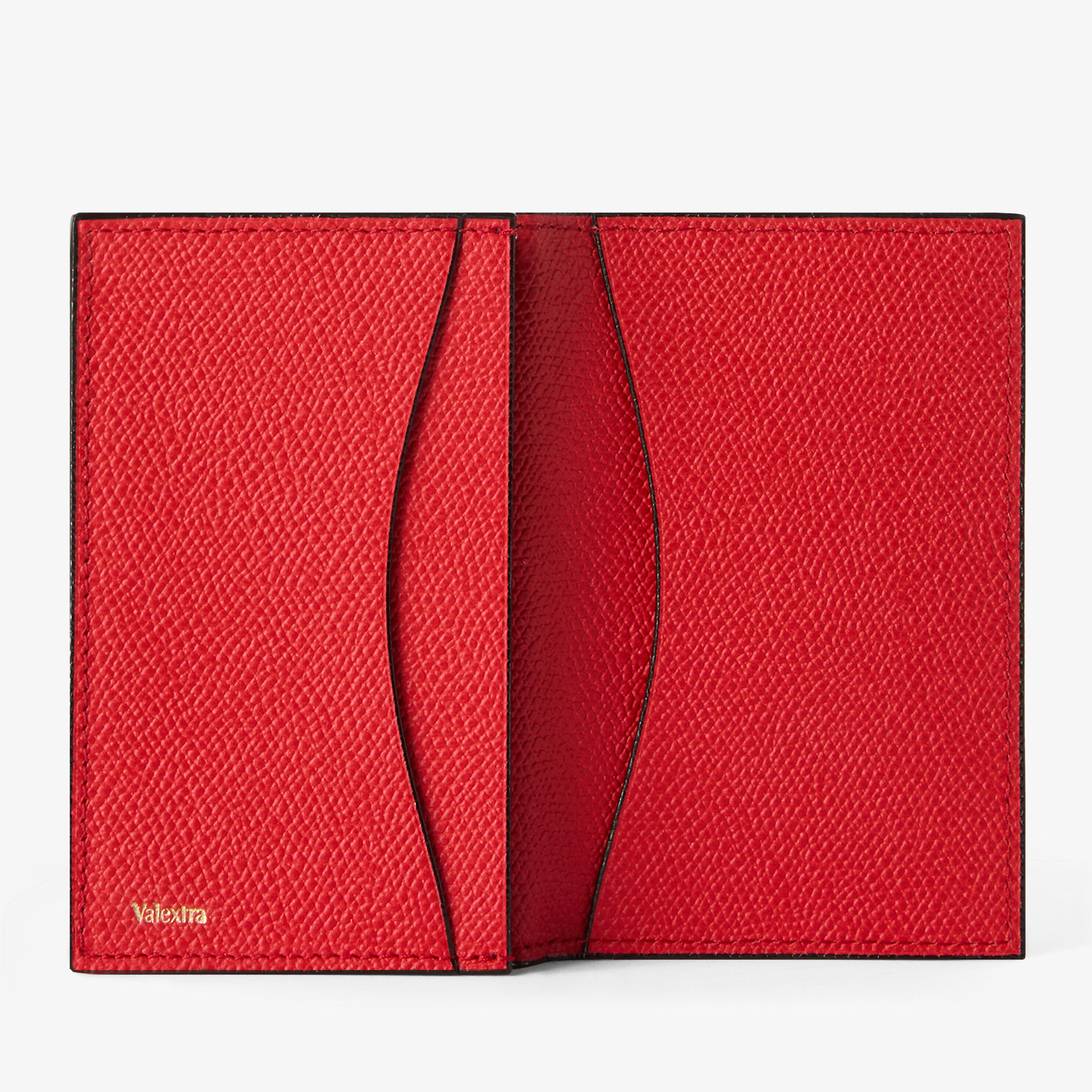Valextra レザー マネークリップ レッド Leather cardholders, Men & Women's slim zip-wallets | Valextra