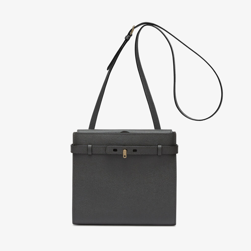 Borsa a tracolla Brera B-tracollina - Grigio Fumo - Vitello VS - Valextra - 1
