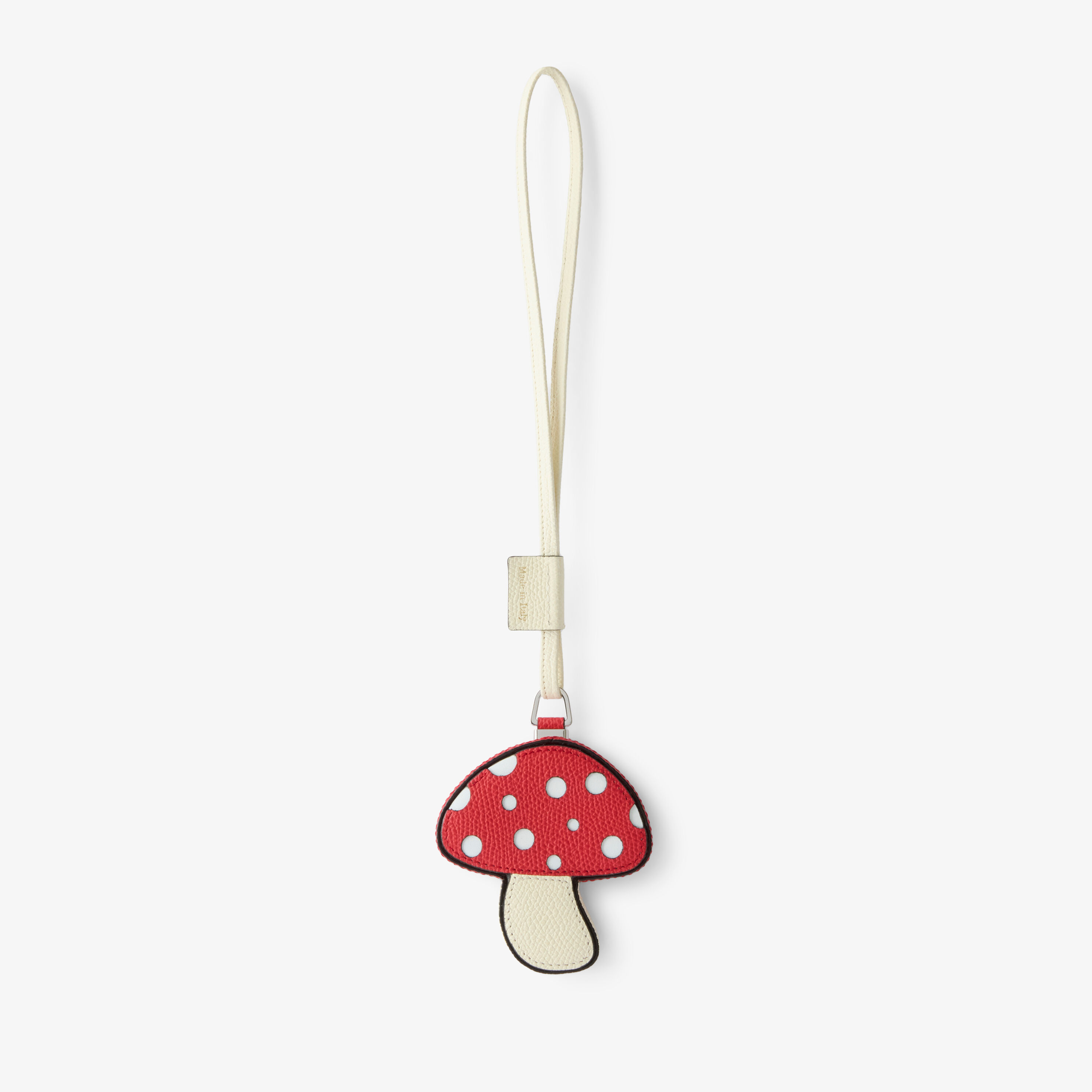 Red & White Leather Luxury Mushroom 3D Charm | Valextra