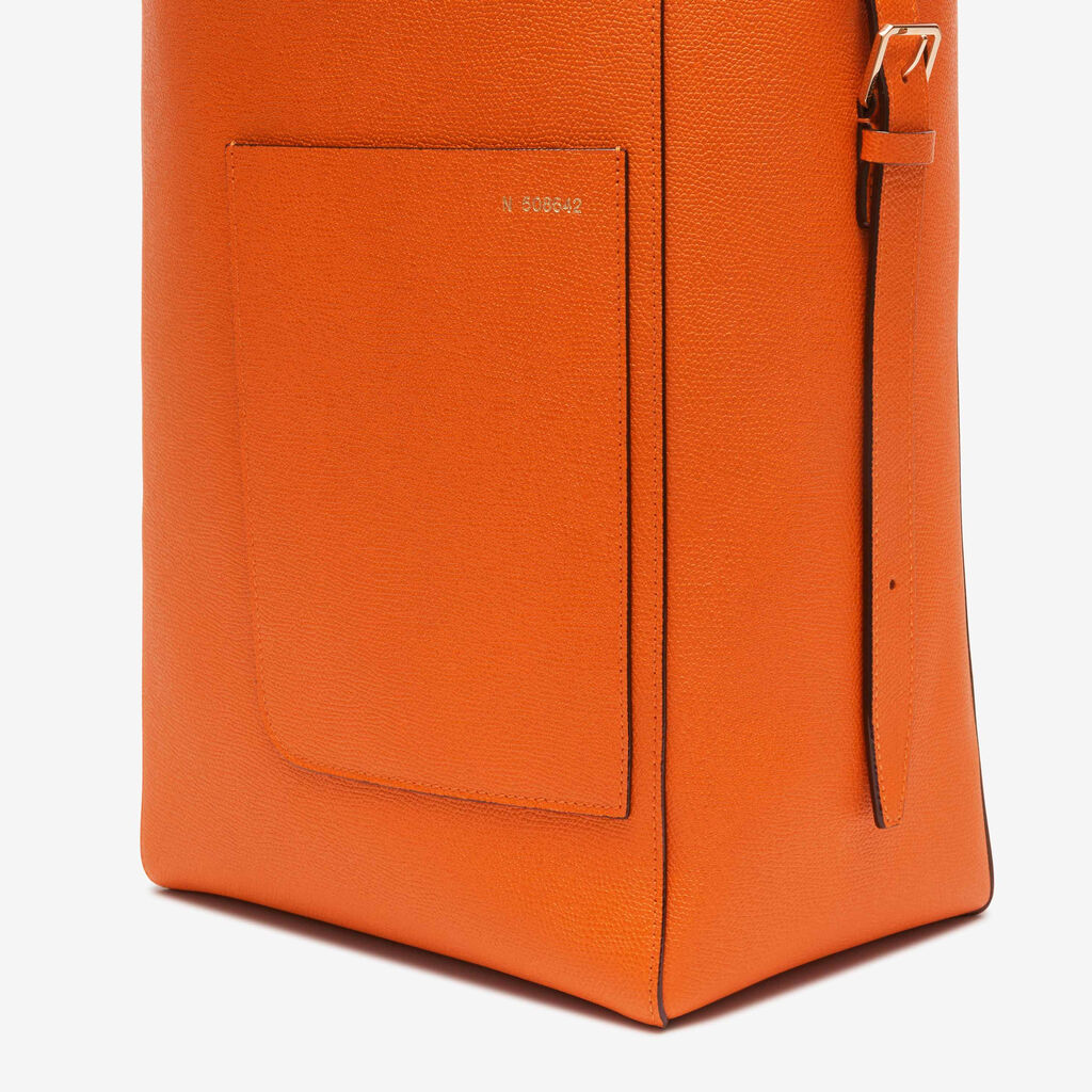 Soft Bucket Medium Bag - Orange - Vitello VS - Valextra - 2