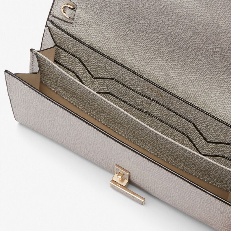 Iside continental purse with chain - Ash Grey - Millepunte calf leather - Valextra - 4