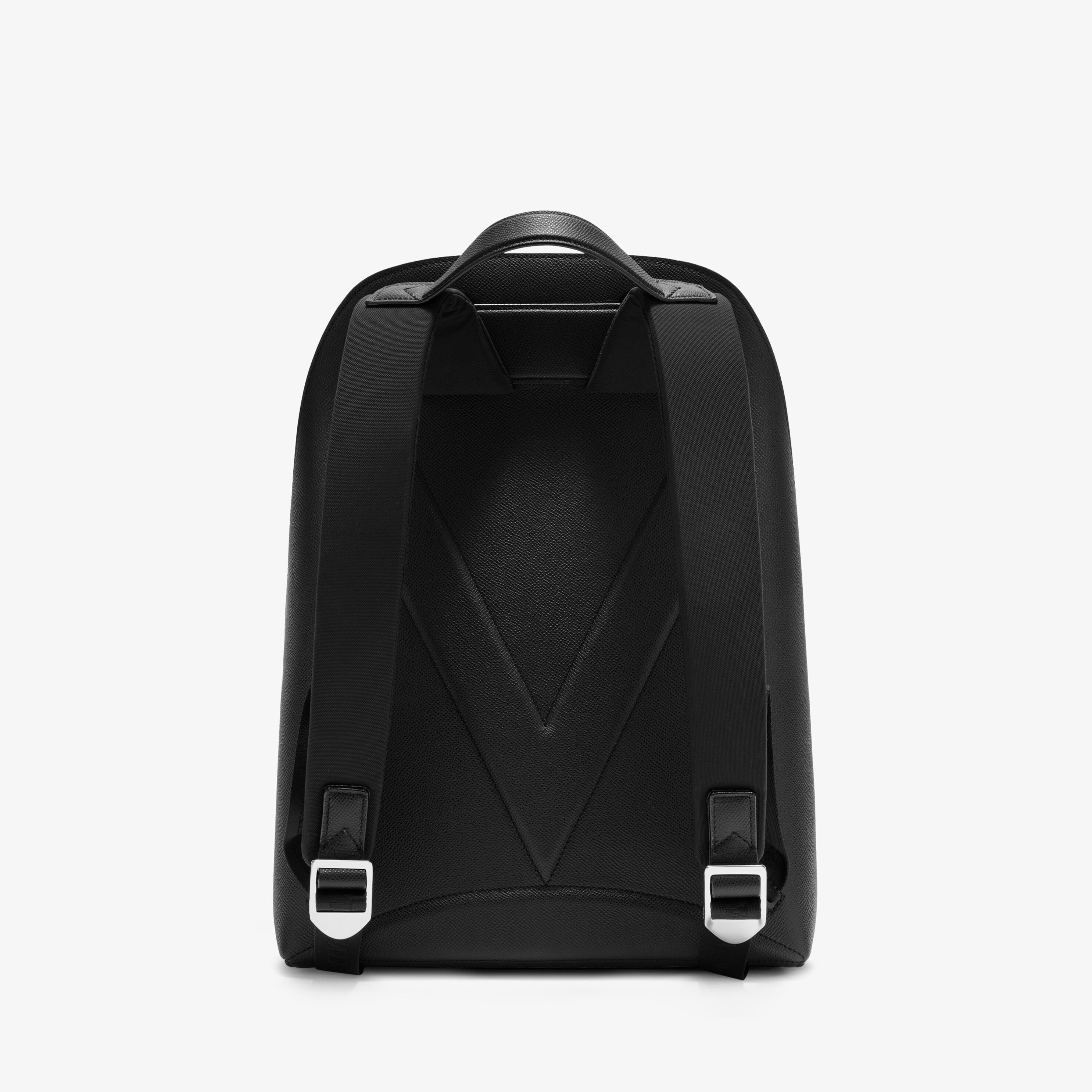 Men's Black Luxury Grained Leather Backpack | Valextra V-Line