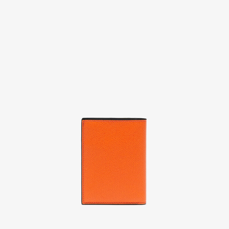 Portafoglio Bifold 4cc - Arancio Aragosta - Pelle di vitello Millepunte - Valextra - 4