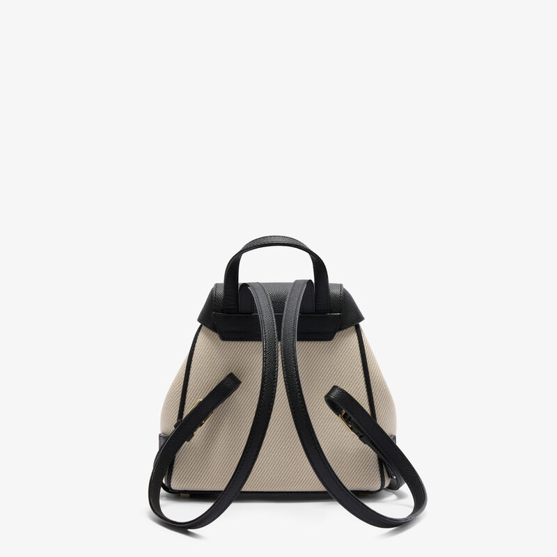 Iside Textured Canvas Backpack Mini -  - Canvas Eutolbat/Vitello Millepunte Soft - Valextra - 7
