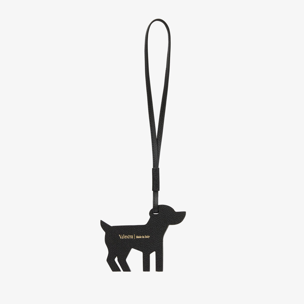 Dog Charm - Pergamena White/Black - Vitello VS - Valextra - 2