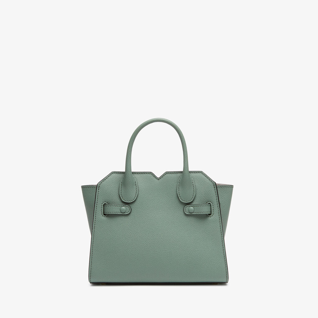 Milano Crossbody Micro Bag - Eucalyptus Green - Vitello Millepunte Soft - Valextra - 7