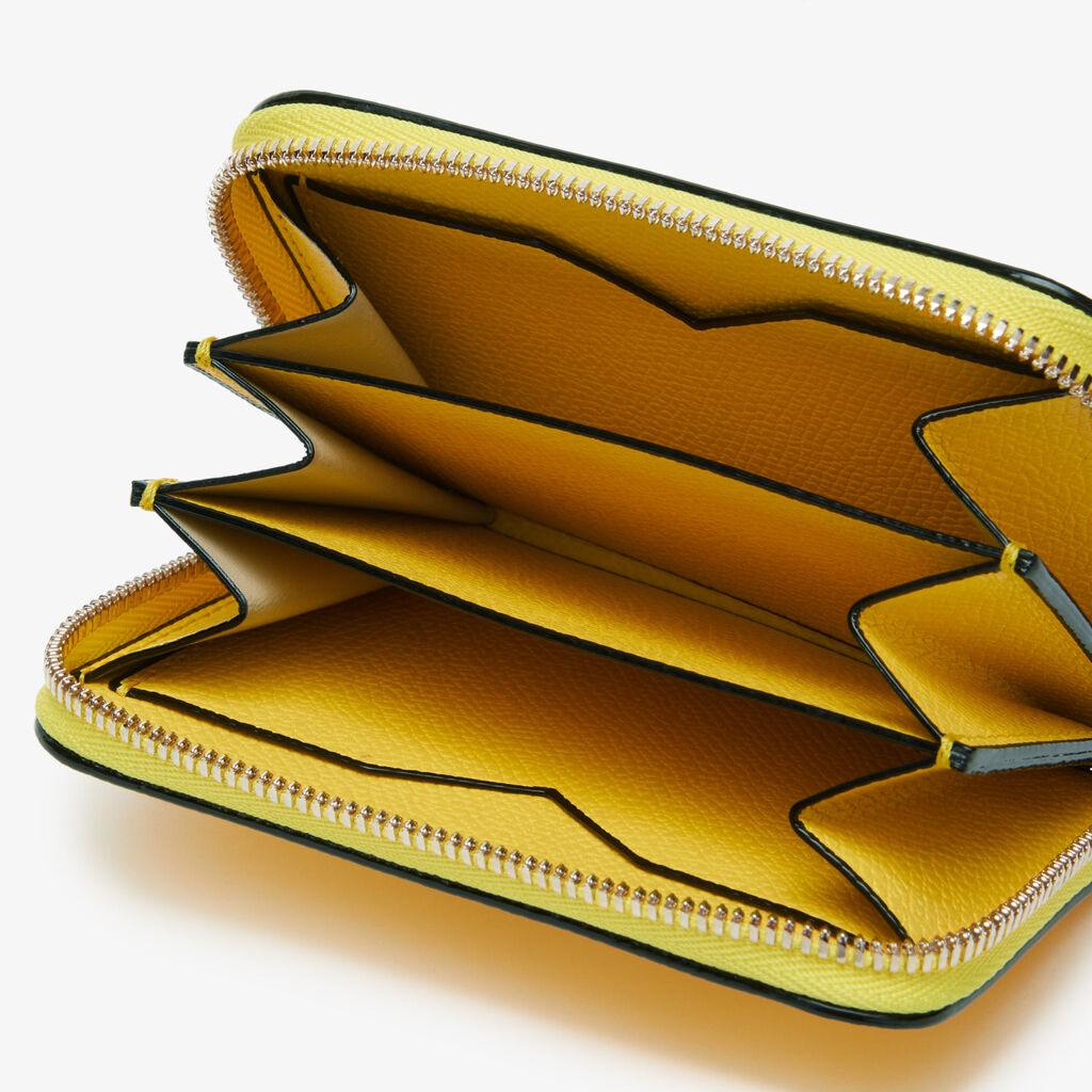 Card Holder Zip Around - Yellow - Vitello VS - Valextra - 2