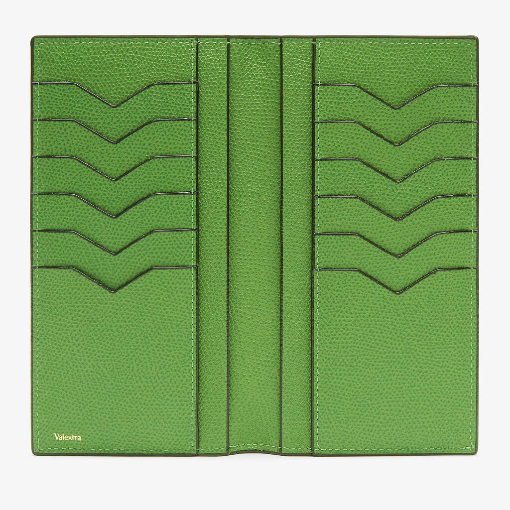 Vertical Wallet 12Cc - Grass Green - Vitello VS - Valextra - 4