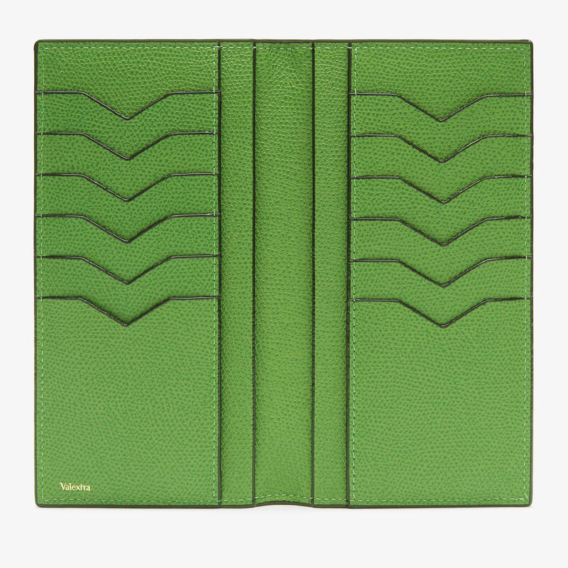 Vertical Wallet 12Cc - Grass Green - Millepunte calf leather - Valextra - 4