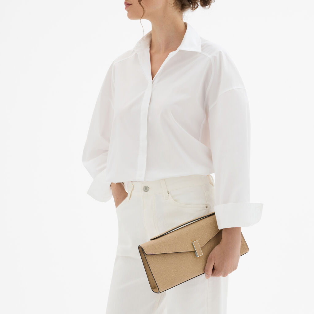 Iside Clutch - Cashmere Beige - Millepunte calf leather - Valextra - 2