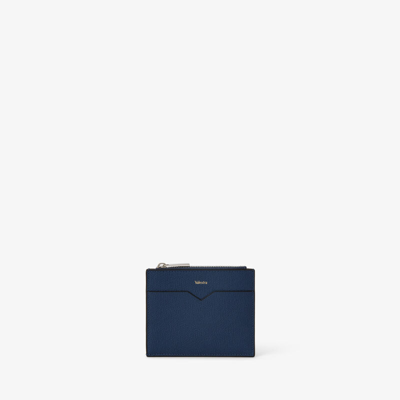 Card Holder 8CC with Zip - Sapphire Blue - Millepunte calf leather - Valextra - 4