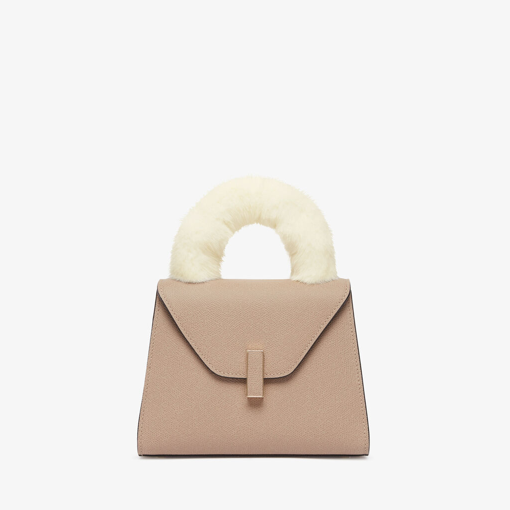 Fur Handle - Pergamena White - Vitello+Visone - Valextra - 2