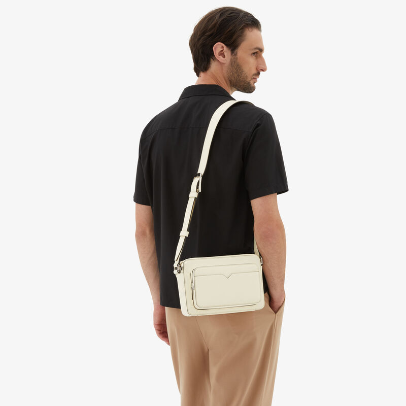 V-Line Reporter Bag - Pergamena White - Millepunte calf leather - Valextra - 2