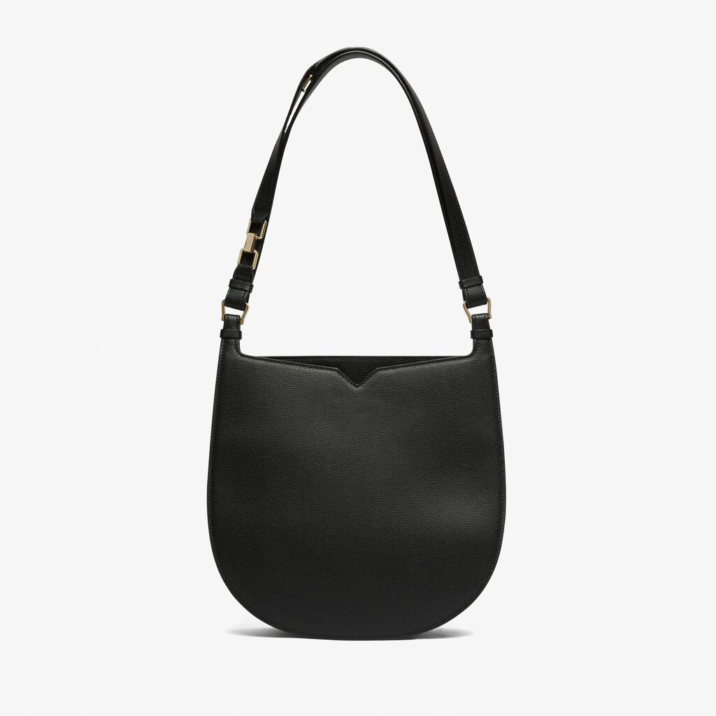 Hobo Weekend Medium Bag - Black - Vitello VS - Valextra - 1