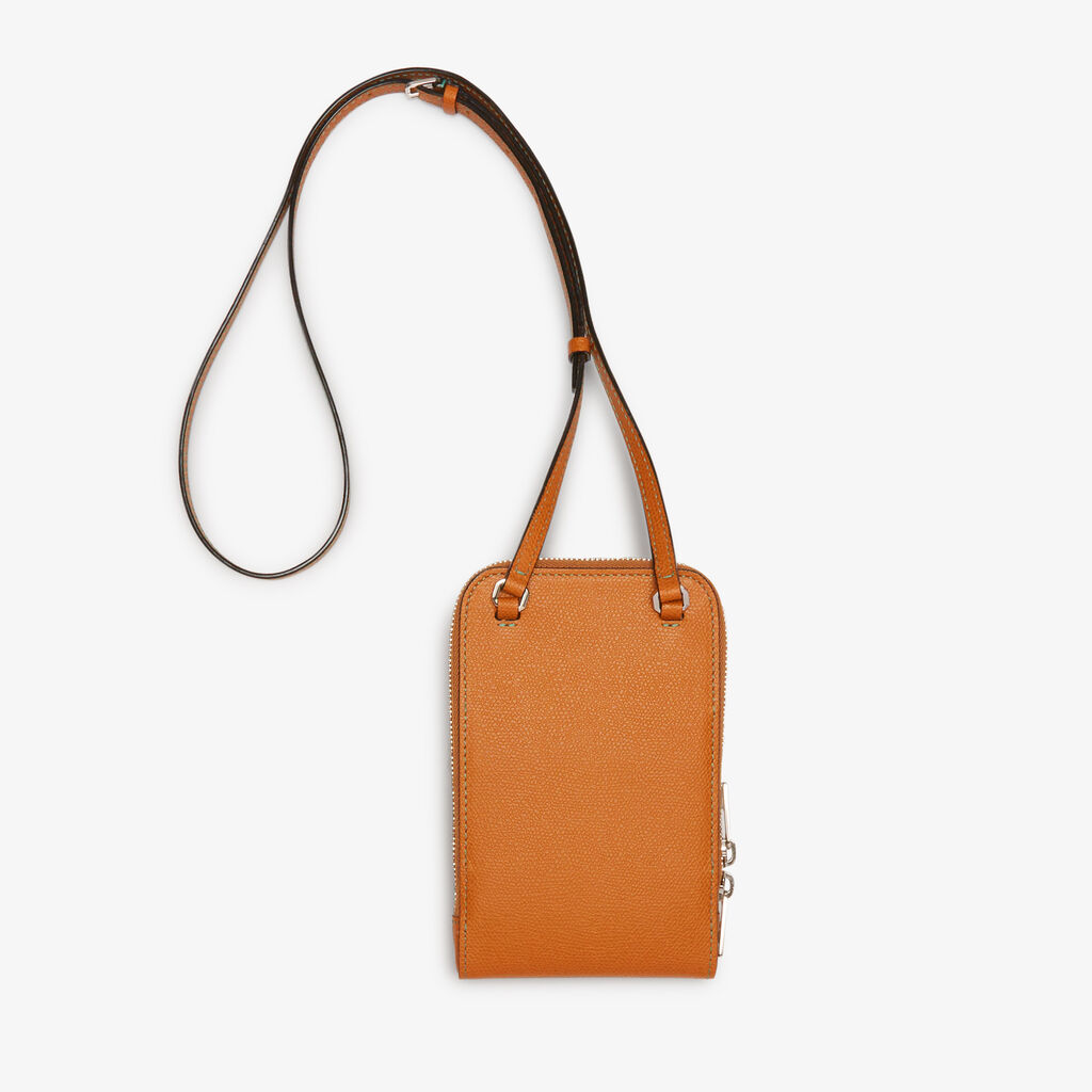 Crossbody Phone case - Havana Brown - Vitello VS - Valextra - 5