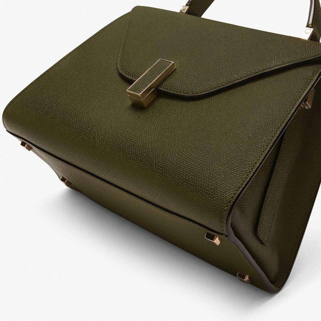 Borsa a Mano Iside Media - Verde Militare - Vitello VS - Valextra - 4