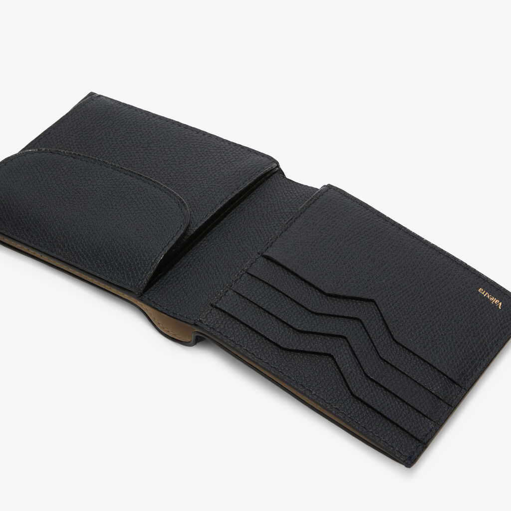Wallet 4Cc With Coin Holder - Night Blue - Millepunte calf leather - Valextra - 2
