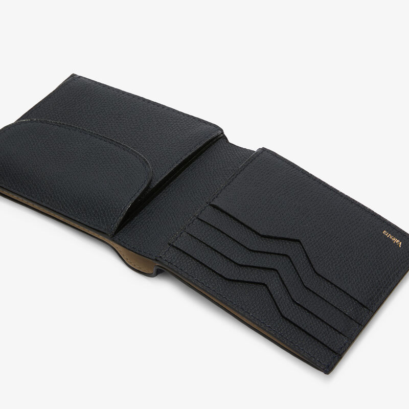 Wallet 4Cc With Coin Holder - Night Blue - Millepunte calf leather - Valextra - 2