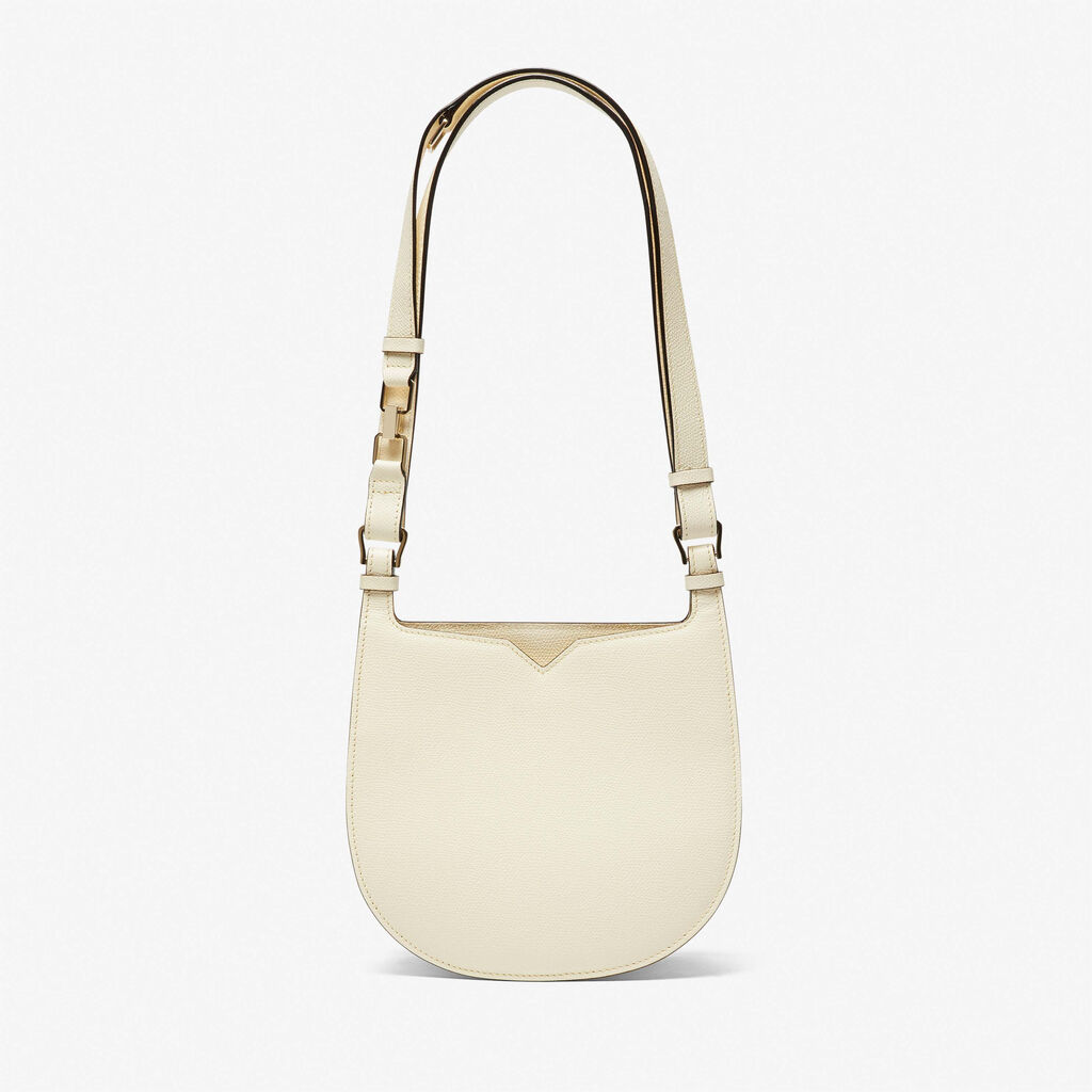 Borsa Hobo Weekend Mini - Bianco Pergamena - Vitello VS - Valextra - 1