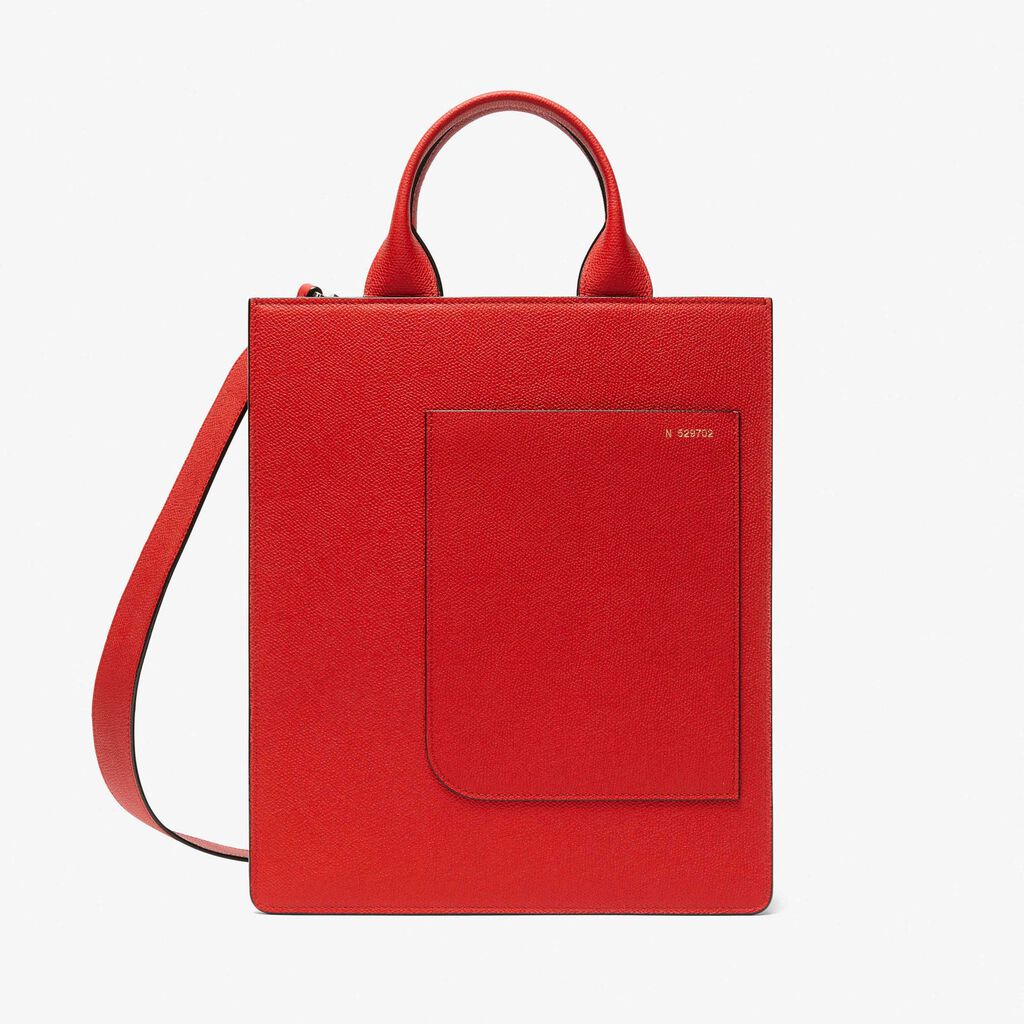 Boxy top handle mini bag - Love Red - Vitello VS - Valextra - 1