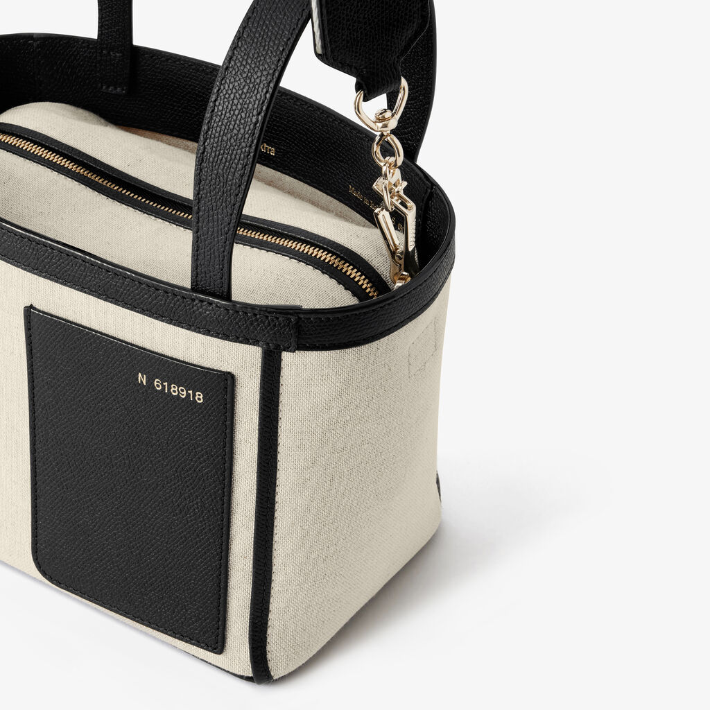 Soft Canvas Bucket Micro Bag -  - Tessuto Canvas/VS - Valextra - 2