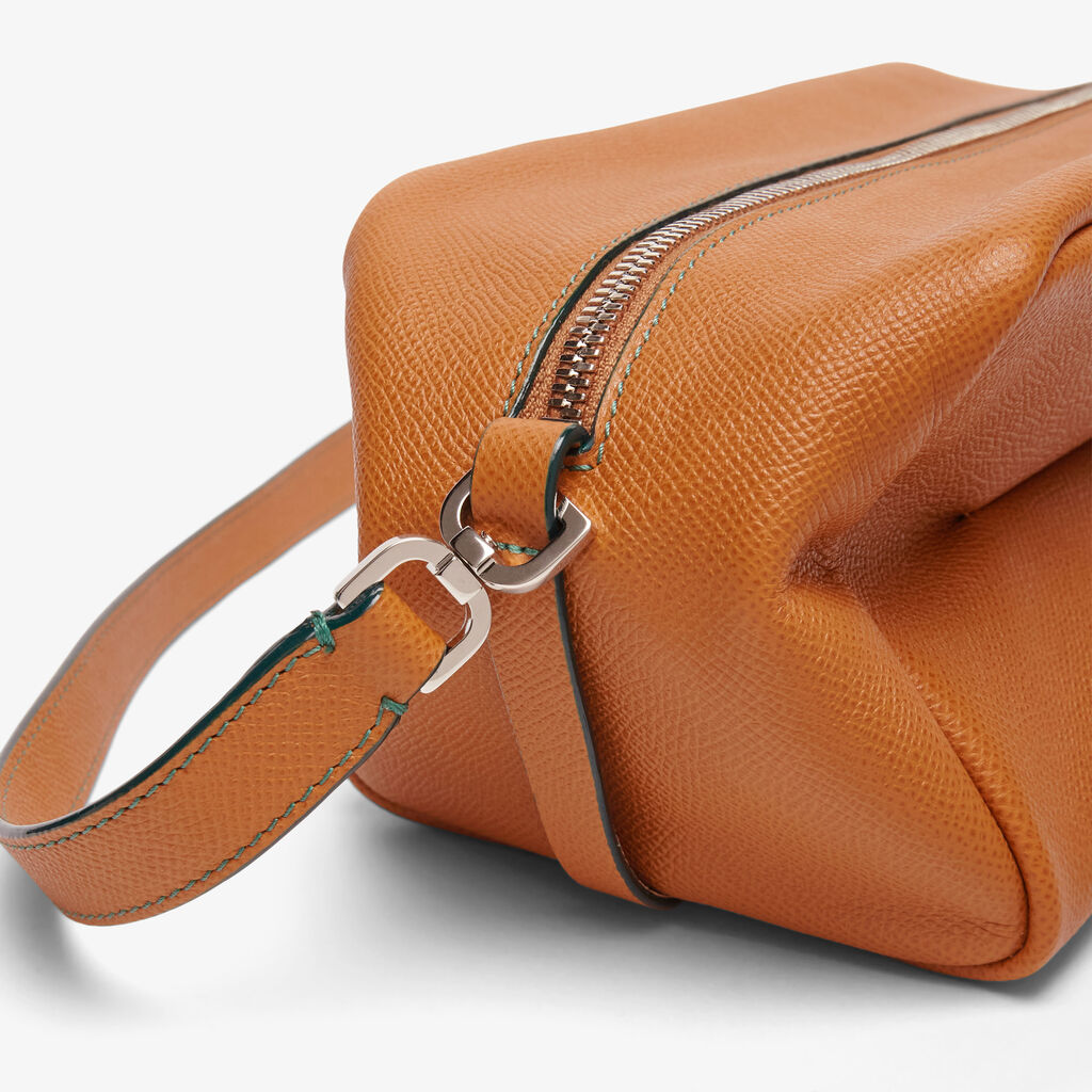 Origami Crossbody Medium Bag - Havana Brown - Vitello Millepunte Soft - Valextra - 6