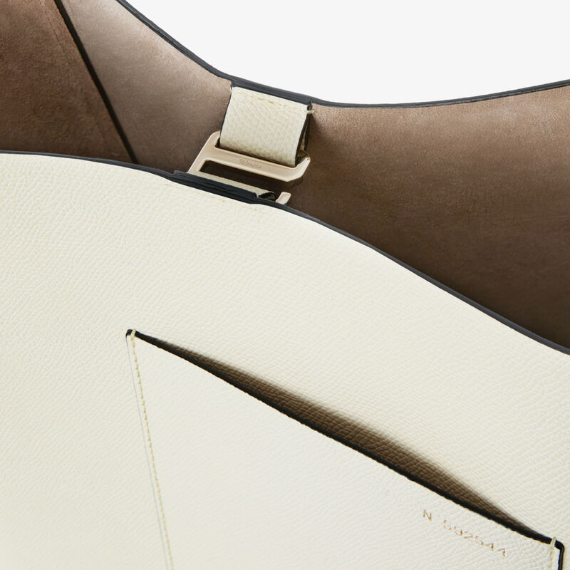Soft Bucket Medium Bag - Pergamena White - Millepunte calf leather - Valextra - 4