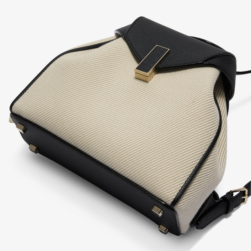 Iside Textured Canvas Backpack Mini -  - Canvas Eutolbat/Vitello Millepunte Soft - Valextra - 6