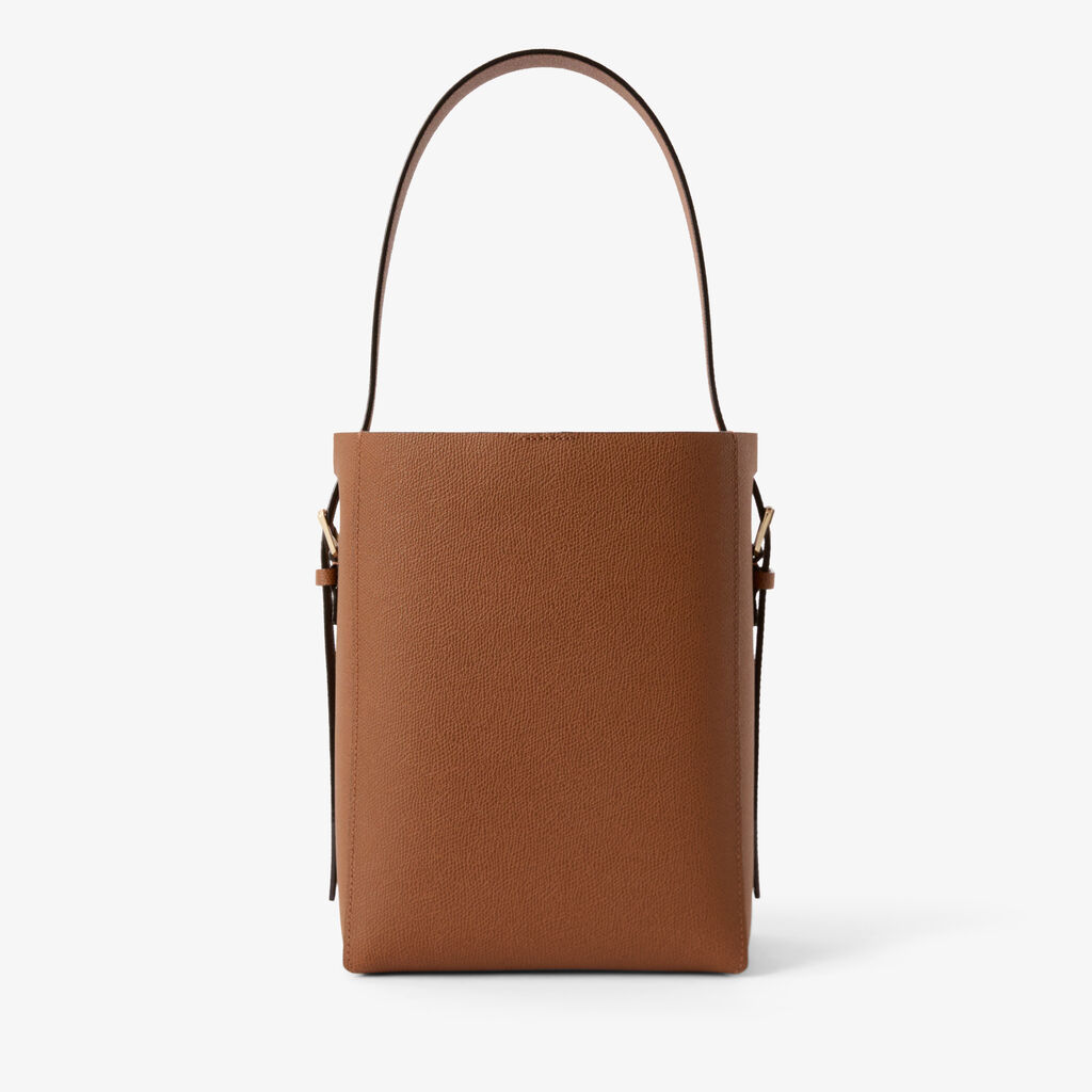 Soft Bucket Mini Bag - Chocolate Brown - Vitello VS - Valextra - 5