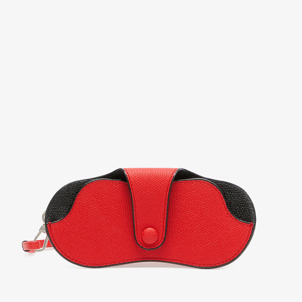 Glasses Case With Lanyard - Crimson Red/lBack - Vitello VS - Valextra - 5