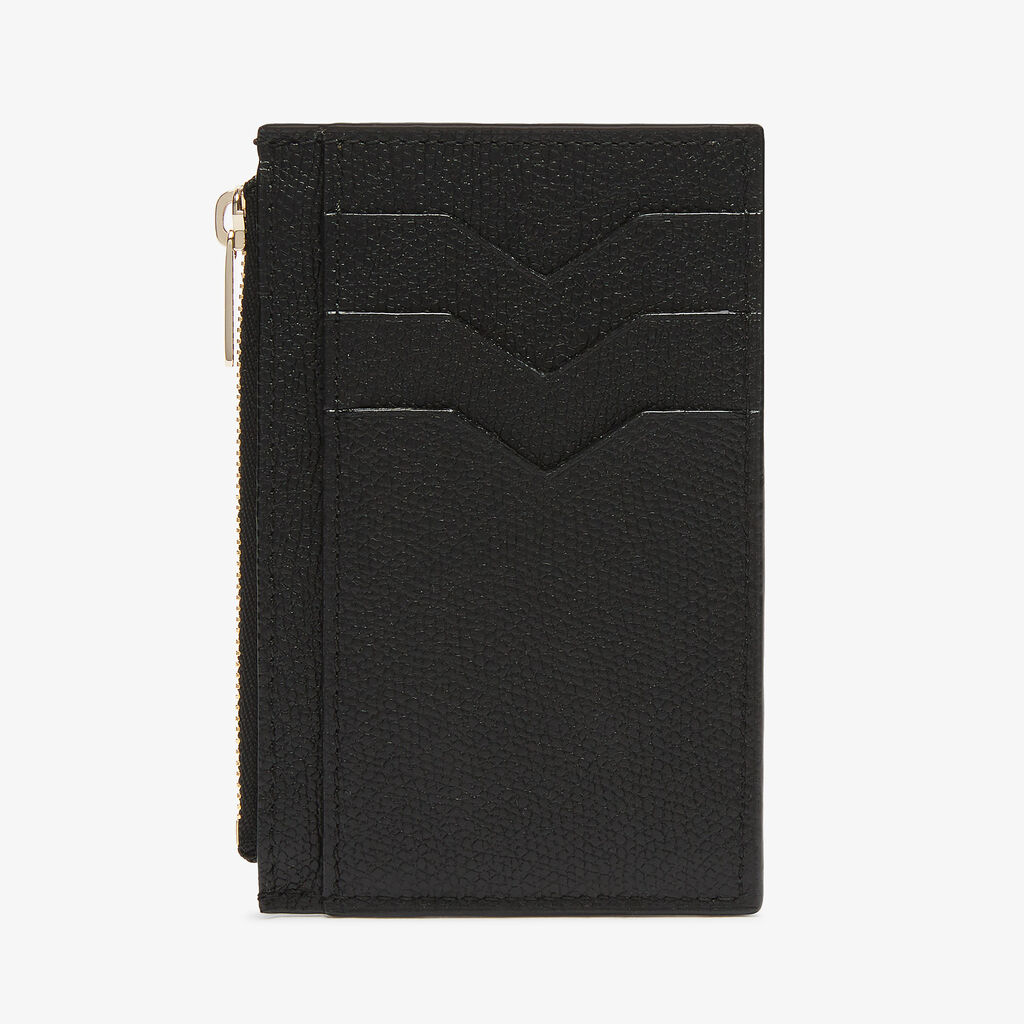 Card Holder 3CC with Zip - Black - Vitello VS - Valextra - 5