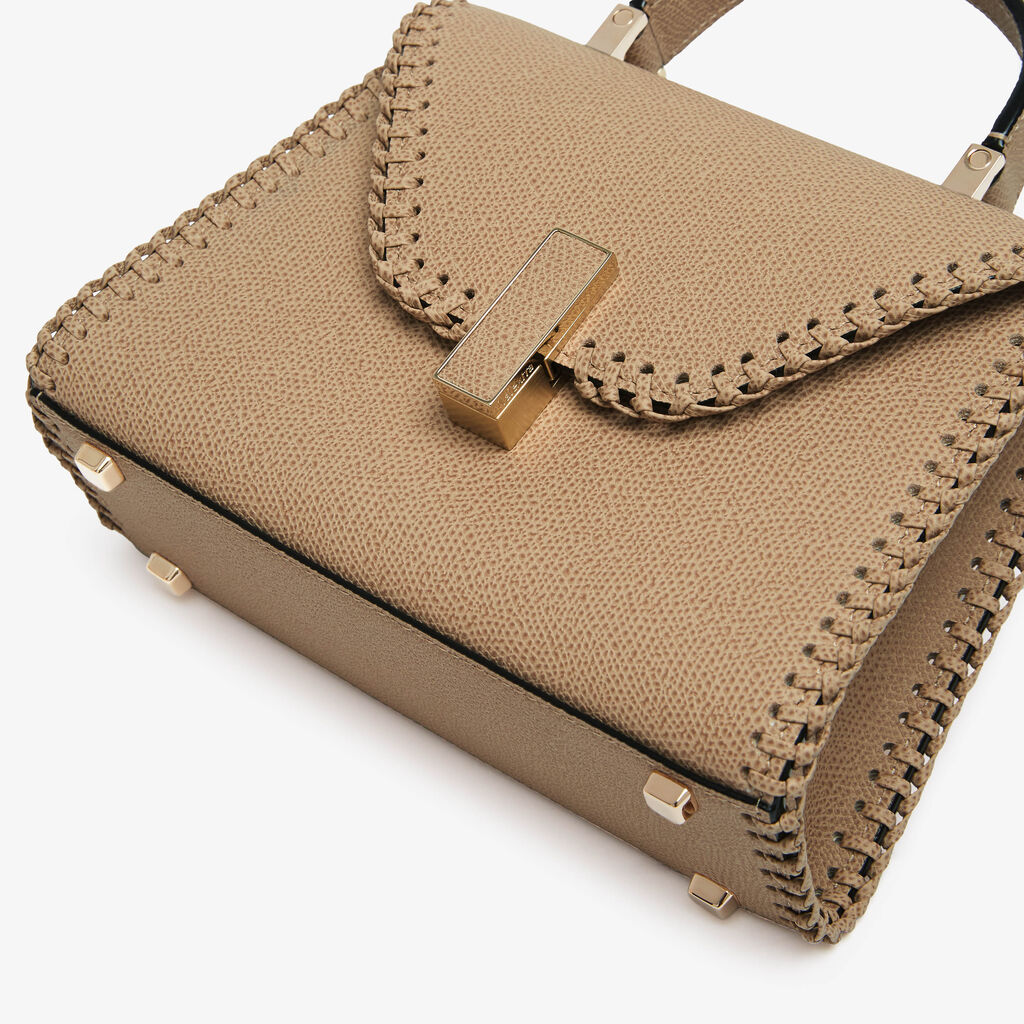 Iside Braided Crossbody Micro Bag - Cashmere Beige - Vitello VS-Infilatura Punto Festone - Valextra - 5