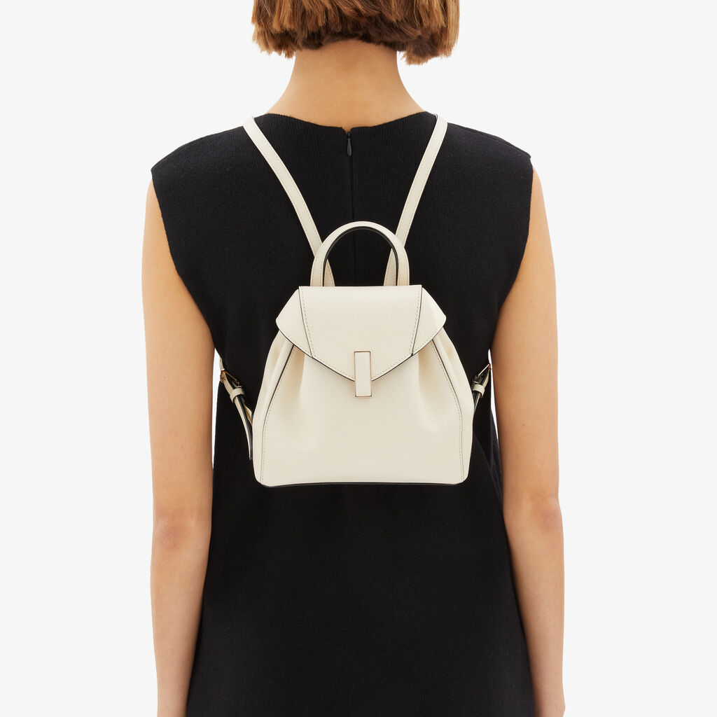 Iside Mini Backpack - Pergamena White - Vitello Millepunte Soft - Valextra - 2