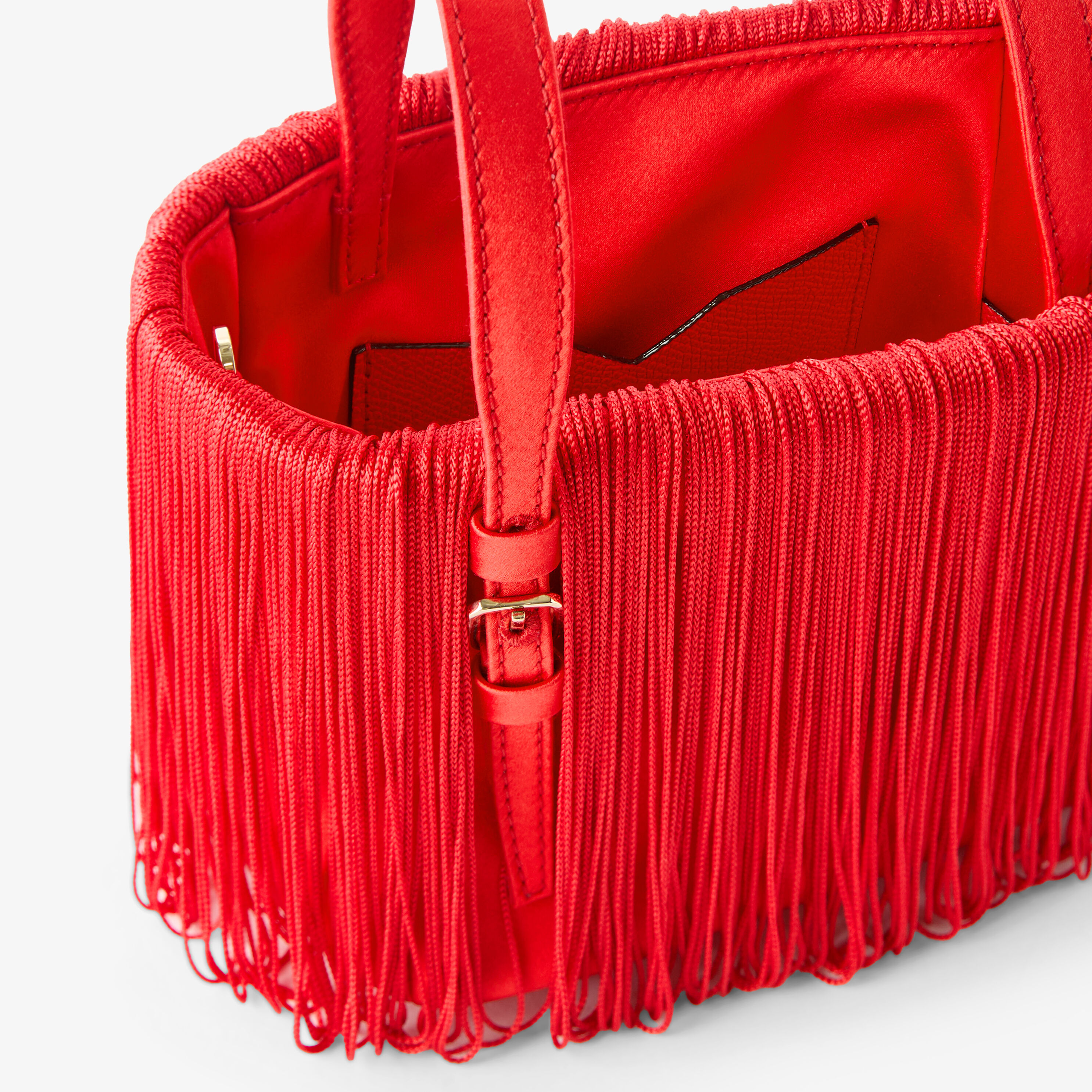 Women's Crimson Red Luxury Leather Bucket Nano Bag | Valextra Soft