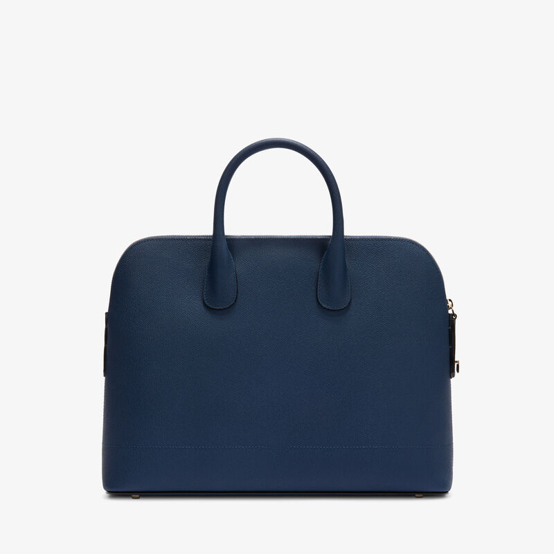 MyLogo Bowling Medium Bag - Sapphire Blue - Millepunte calf leather - Valextra - 5