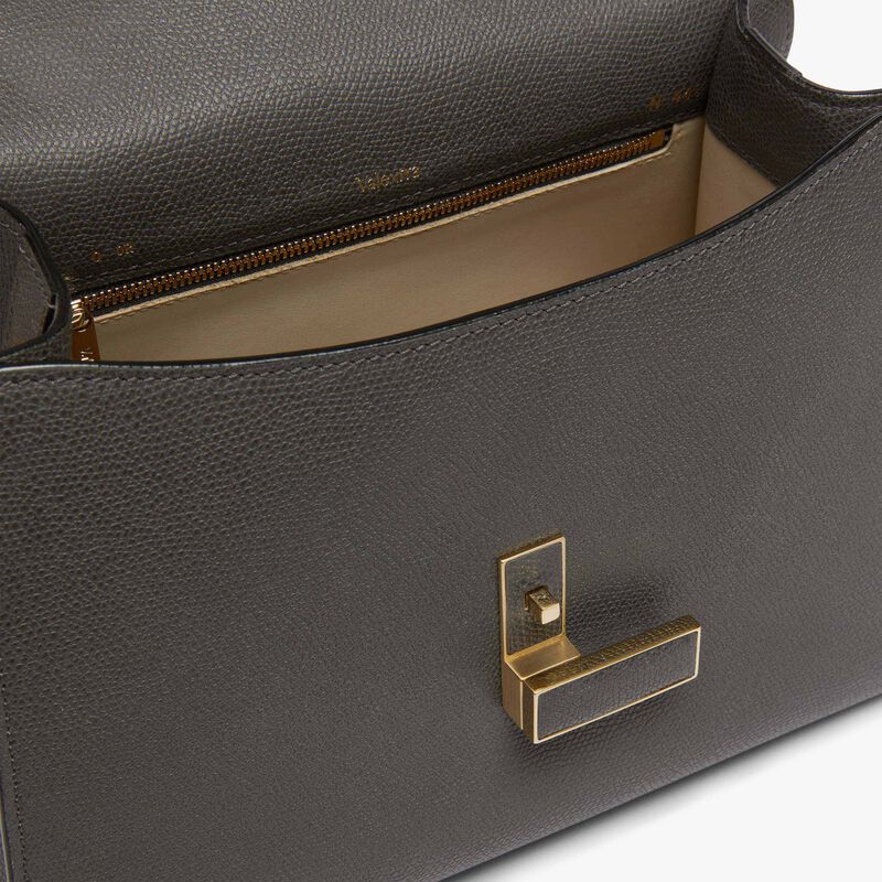 Iside Top handle medium bag - Smokey Grey - Millepunte calf leather - Valextra - 4