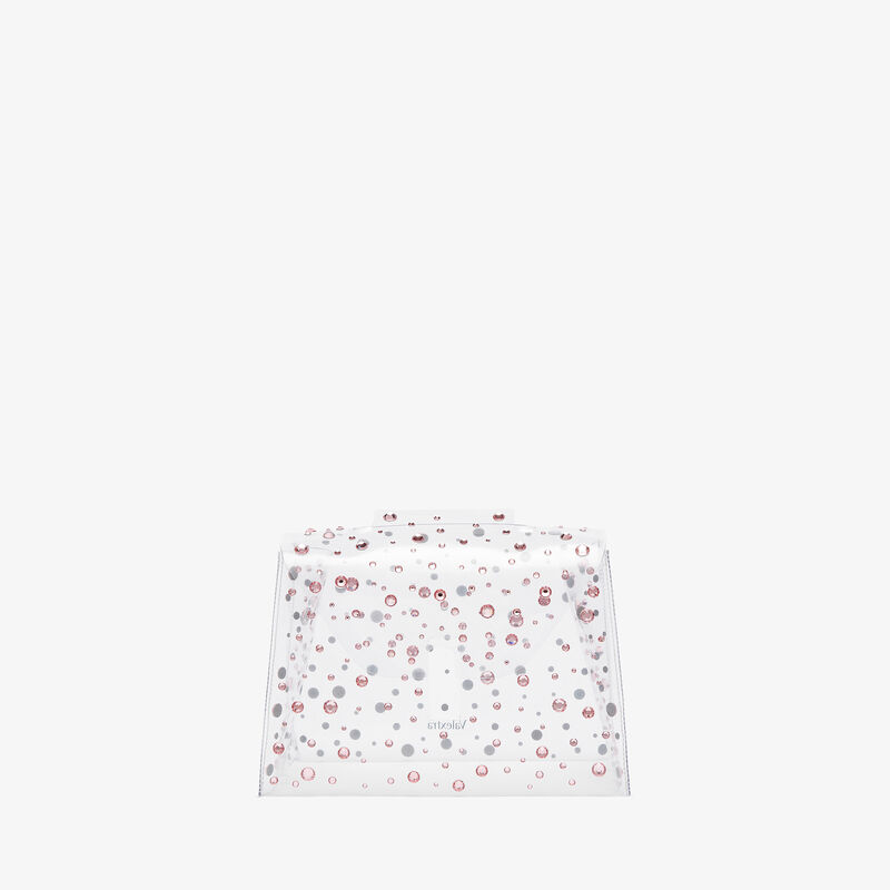 Impermeabile Iside Micro con Strass - Trasparente/Rosa Peonia - Ecoline Sheer con Strass Preciosa - Valextra - 1