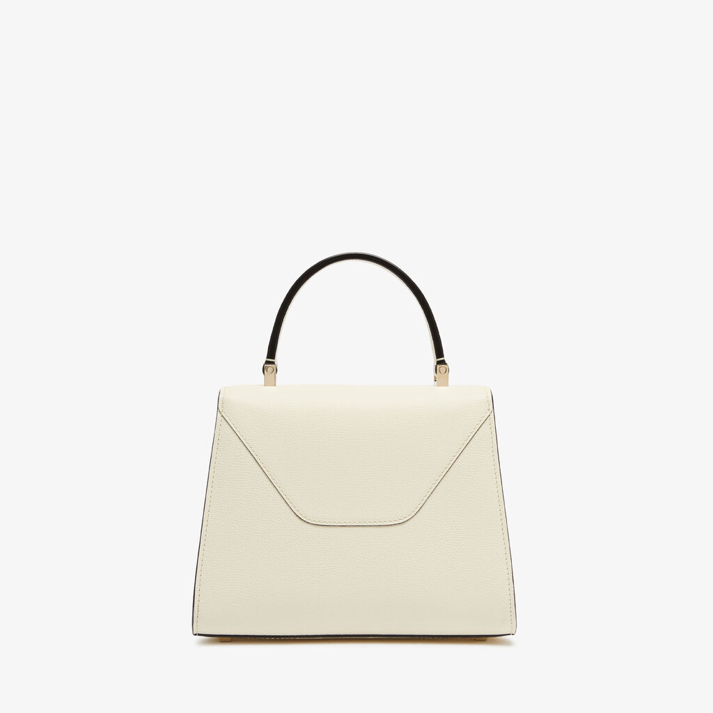 Iside Intarsia Pebble Top Handle Mini Bag - Pergamena White/Black - VS Vitello-Blob - Valextra - 6