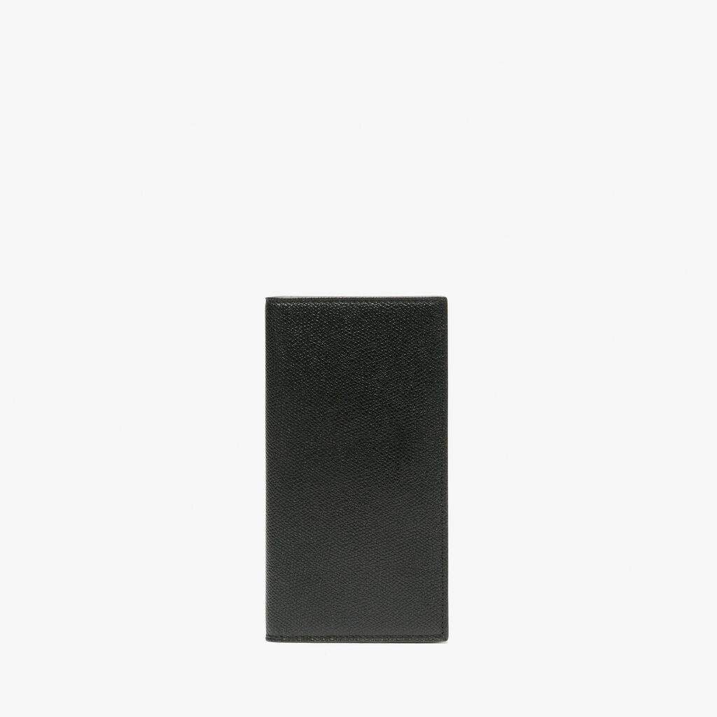 Valextra Portafoglio verticale bifold in Pelle Nera | Valextra piccola pelletteria