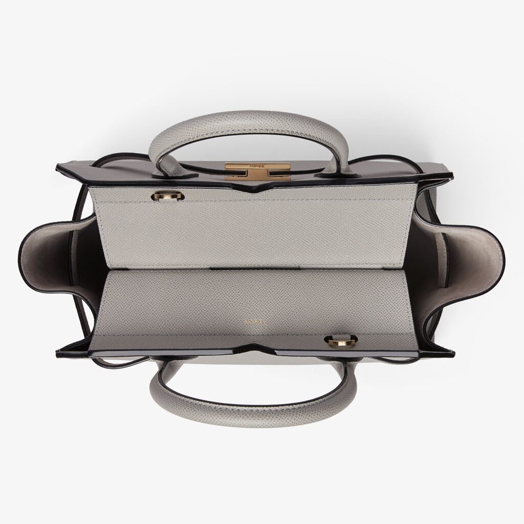 Milano Two Handles Medium Bag - Ash Grey - Vitello Millepunte Soft - Valextra - 7