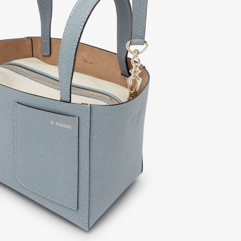 Soft Bucket Micro Bag - Niagara Blue - Millepunte calf leather - Valextra - 3