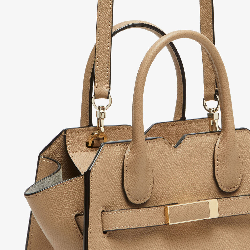 Milano Crossbody Micro Bag - Cashmere Beige - Vitello Millepunte Soft - Valextra - 6