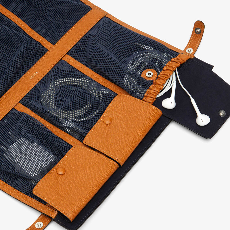 Folding Cable Organizer - Havana Brown - Millepunte calf leather - Valextra - 3