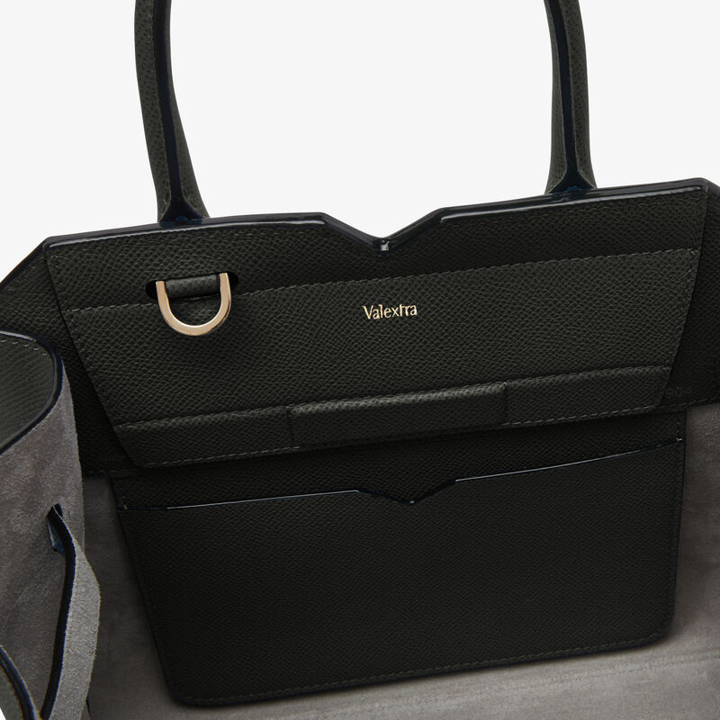 Milano Two Handles Mini Bag - Black - Millepunte Soft calf leather - Valextra - 3