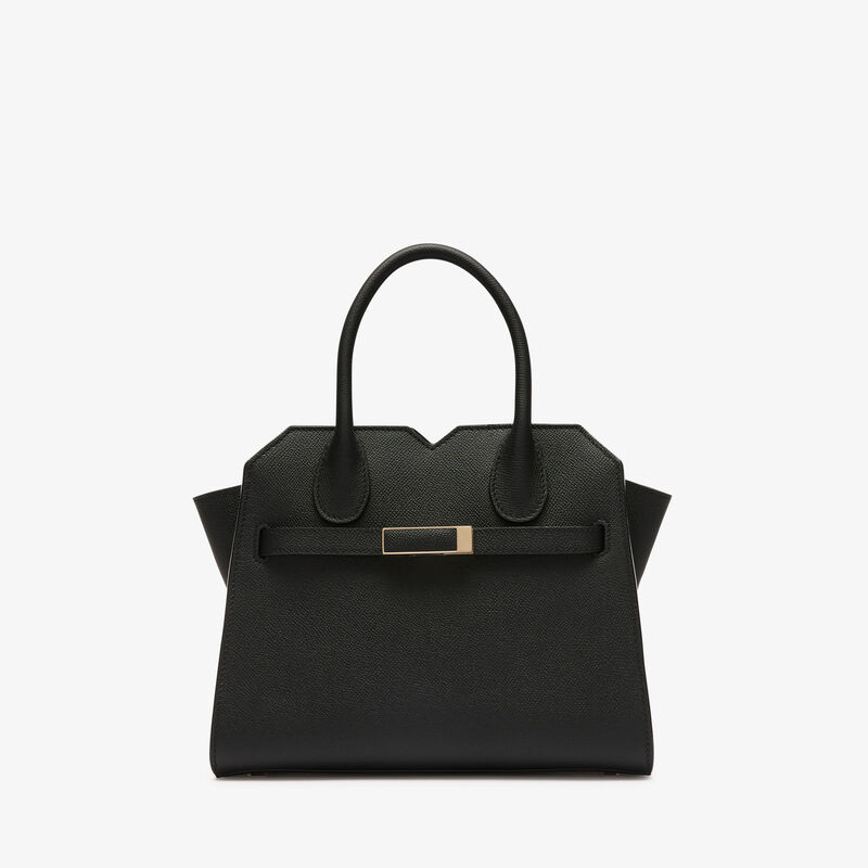 Milano Two Handles Mini Bag - Black - Millepunte Soft calf leather - Valextra - 1