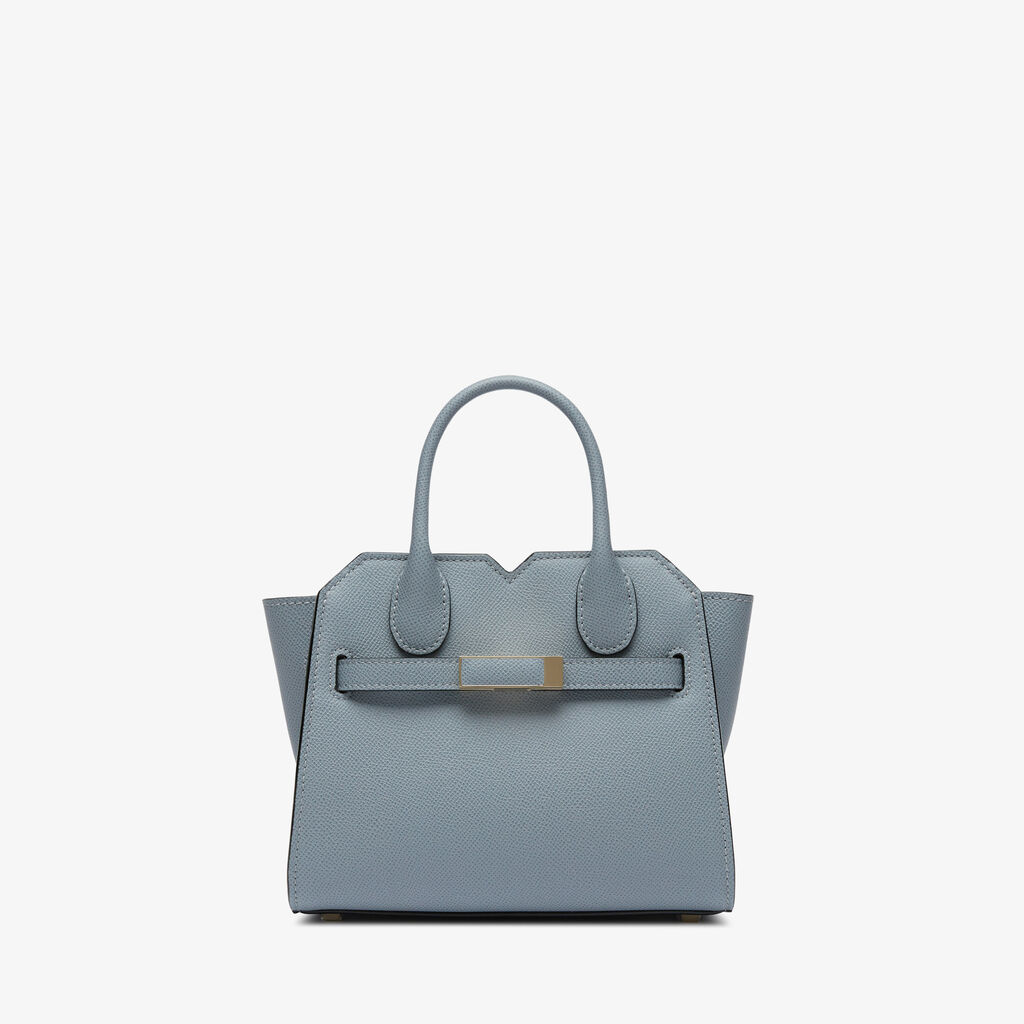 Milano Crossbody Micro Bag - Niagara Blue - Vitello Millepunte Soft - Valextra - 1